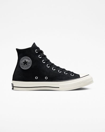 Zapatillas Altas Converse Chuck 70 Suede Mujer Negras | PE P2WE80